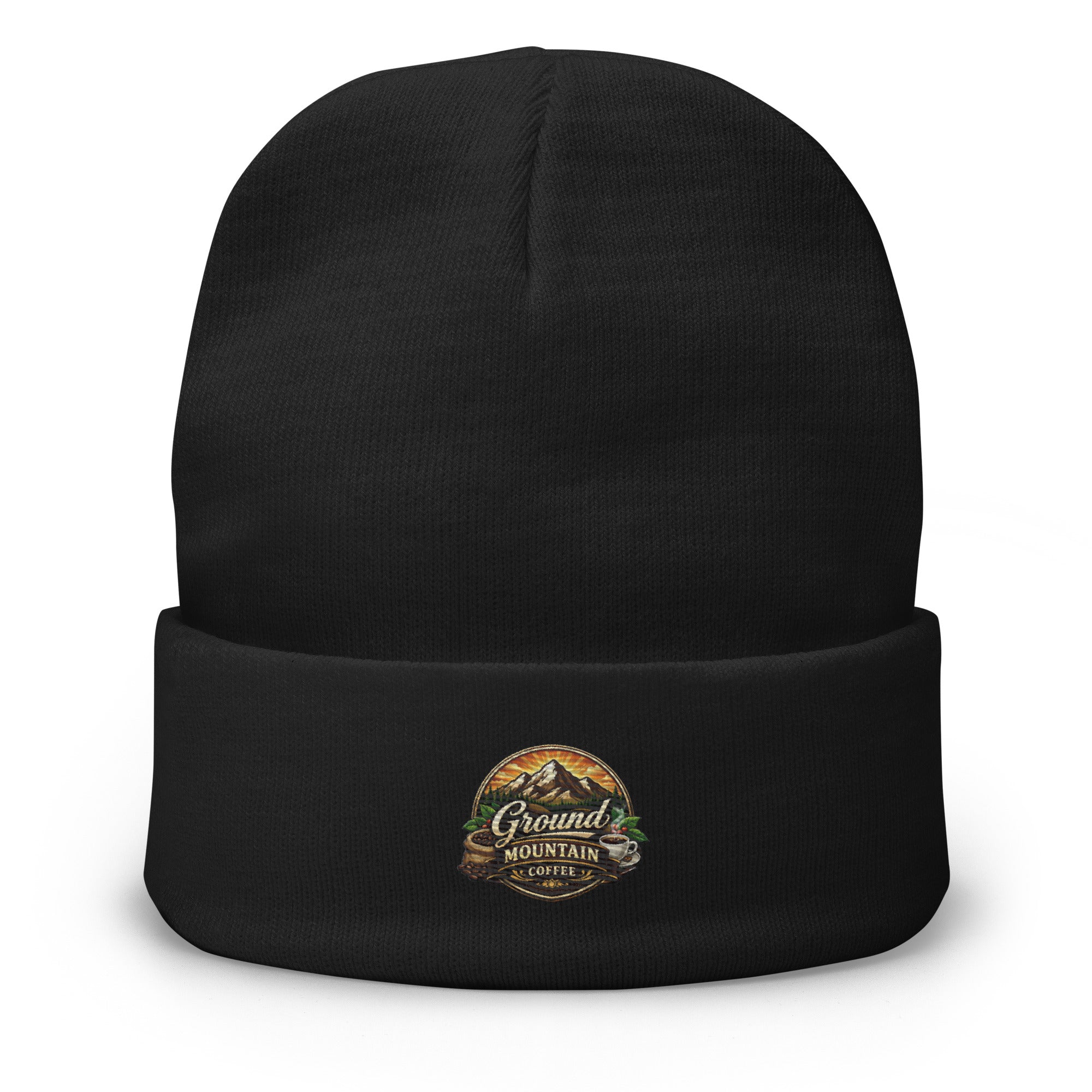 Embroidered Beanie made from soft, warm knit – Ground Mountain Coffee